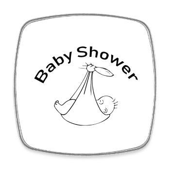 Schwangerschaft Babyparty Babyshower Boy Girl - Viereckiger Kühlschrankmagnet - Weiß - Vorne