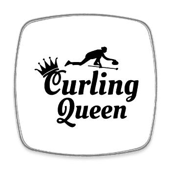 Curling Kehren Winter Eissport Curler Lustig - Viereckiger Kühlschrankmagnet - Weiß - Vorne