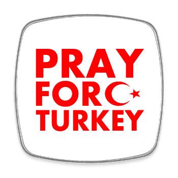Pray for turkey - Viereckiger Kühlschrankmagnet - Weiß - Vorne