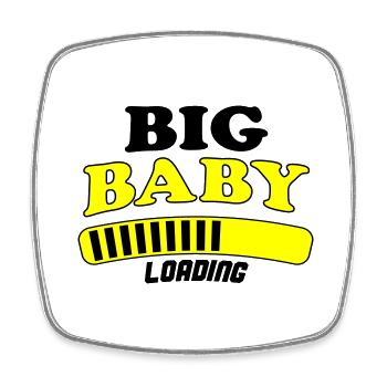 Big Baby Loading - Square fridge magnet - white - Front