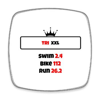 T shirt triathlon Distance XXL - Magnet carré - blanc - Devant