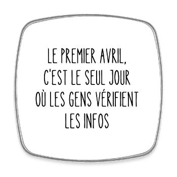 premier avril - Magnet carré - blanc - Devant