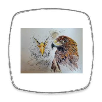 Adler - Viereckiger Kühlschrankmagnet - Weiß - Vorne