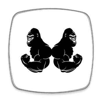 gorillas strong - Viereckiger Kühlschrankmagnet - Weiß - Vorne
