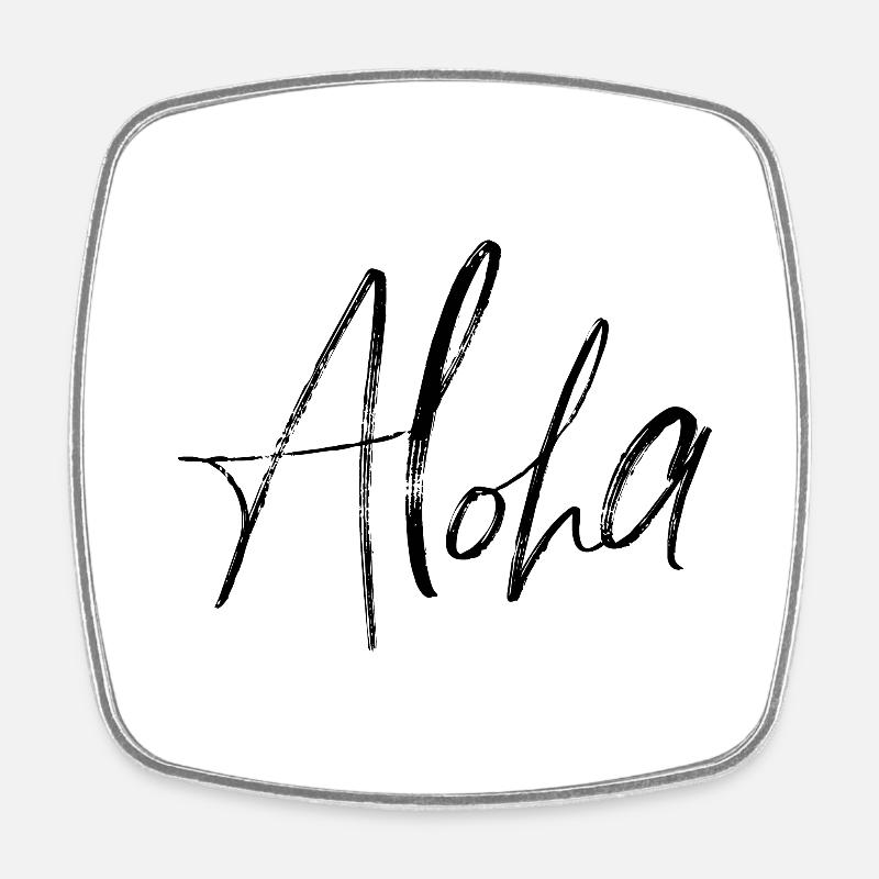 Aloha - Square fridge magnet - white
