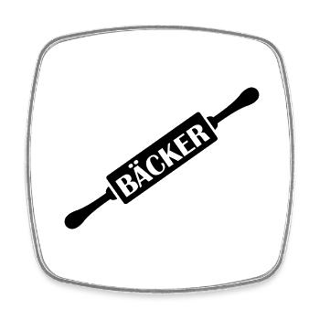 bäcker - Viereckiger Kühlschrankmagnet - Weiß - Vorne