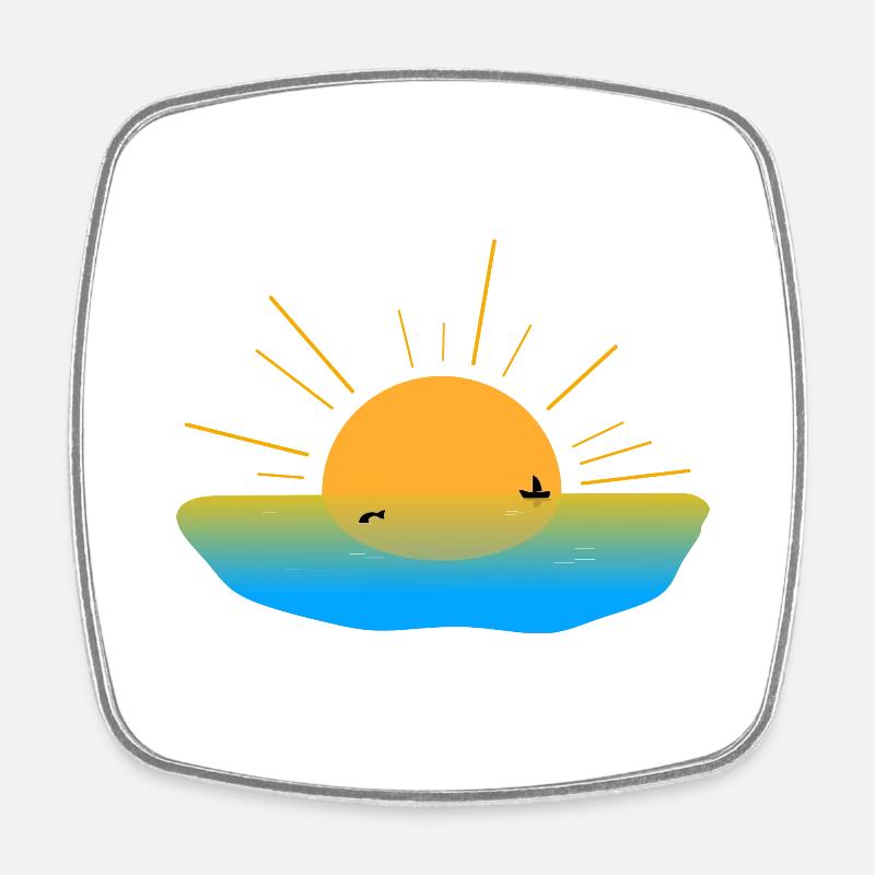 Sunrise - Square fridge magnet - white