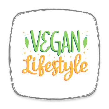 Veganer Lebensstil - Viereckiger Kühlschrankmagnet - Weiß - Vorne