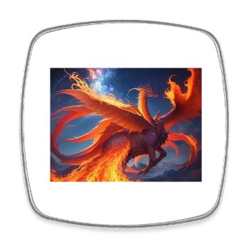 blue red sky with a creature generated ai - Square fridge magnet - white - Front