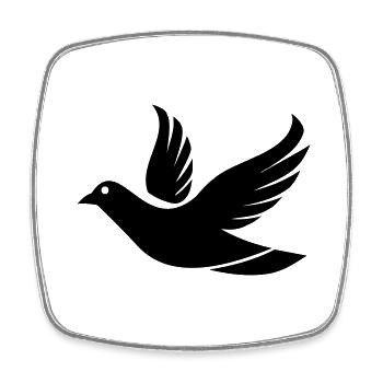 Fliegende Taube im Himmel - Illustration - Viereckiger Kühlschrankmagnet - Weiß - Vorne