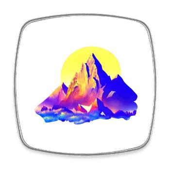 Mountain hiking Hike Mountain hikers Mountains Hiking - Square fridge magnet - white - Front