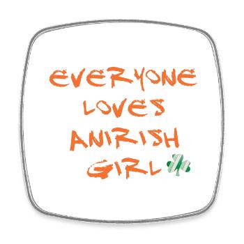 Everyone loves an Irish girl - Square fridge magnet - white - Front