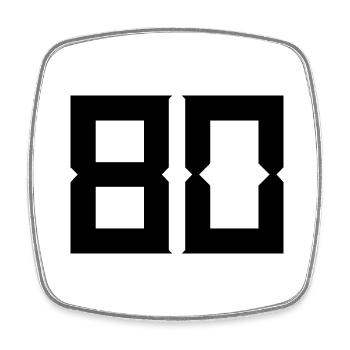 80. 80 ANS. 80e ANNIVERSAIRE. ANNIVERSAIRE 80 ANS. - Magnet carré - blanc - Devant