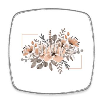 Summer Flowers - Square fridge magnet - white - Front