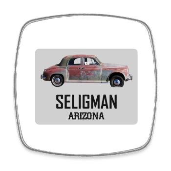 Voiture ancienne, Seligman, Arizona, road 66 USA - Magnet carré - blanc - Devant
