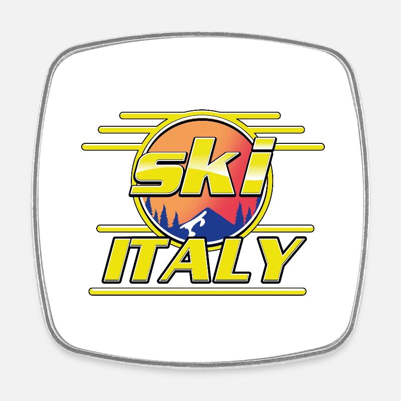 Ski Italy - Square fridge magnet - white