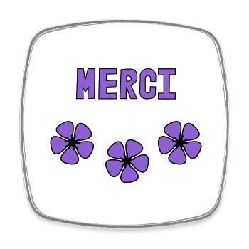 MERCI. THANKS. THANK YOU. ANNIVERSAIRE. NAISSANCE. - Magnet carré - blanc - Devant