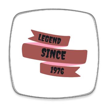1976 - Square fridge magnet - white - Front