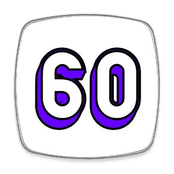 60. BIRTHDAY. HAPPY BIRTHDAY - Square fridge magnet - white - Front