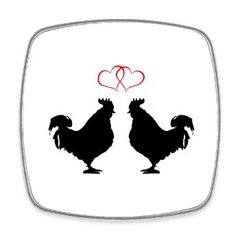 L’amour du coq - Magnet carré - blanc - Devant