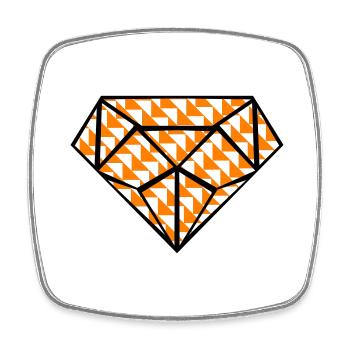 diamond design art 2 - Viereckiger Kühlschrankmagnet - Weiß - Vorne