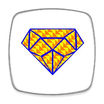 diamond design art 3 - Viereckiger Kühlschrankmagnet - Weiß - Vorne