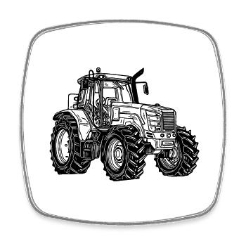 Traumhafte Zugmaschine Großer Acker Traktor - Viereckiger Kühlschrankmagnet - Weiß - Vorne