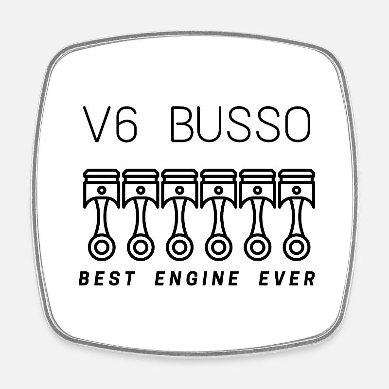 V6 Busso - Magnet carré - blanc