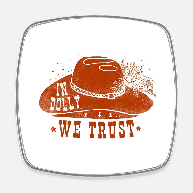 Western Desert Retro 1 - Square fridge magnet - white