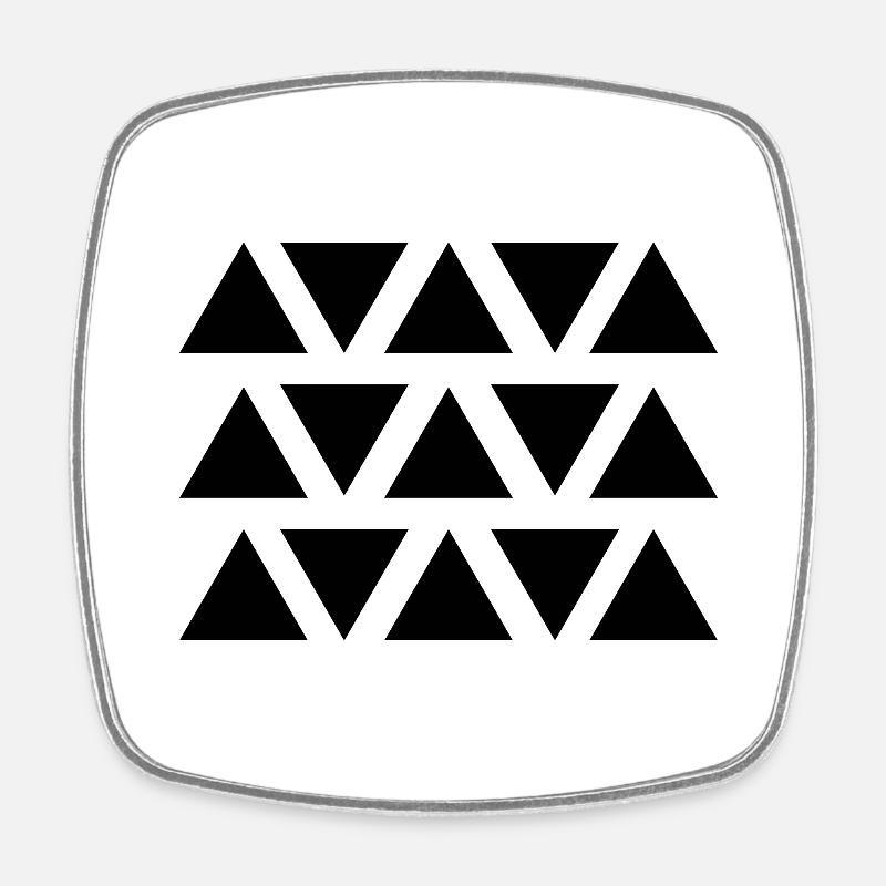 Triangle geometric shape - Square fridge magnet - white