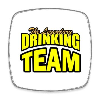 Équipe de consommation d’alcool - Magnet carré - blanc - Devant