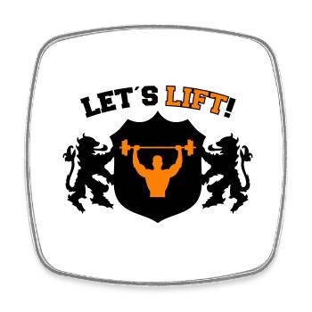 Bodybuilding Lets Lift 2 - Square fridge magnet - white - Front