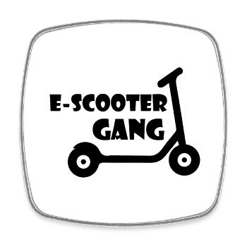 E-Scooter Roller Scooter - Viereckiger Kühlschrankmagnet - Weiß - Vorne