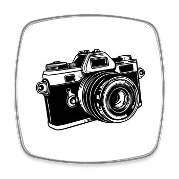 Photographe Photographie Caméra de photographie - Magnet carré - blanc - Devant