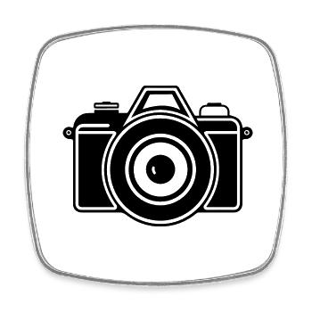 Photographe Photographie Caméra de photographie - Magnet carré - blanc - Devant
