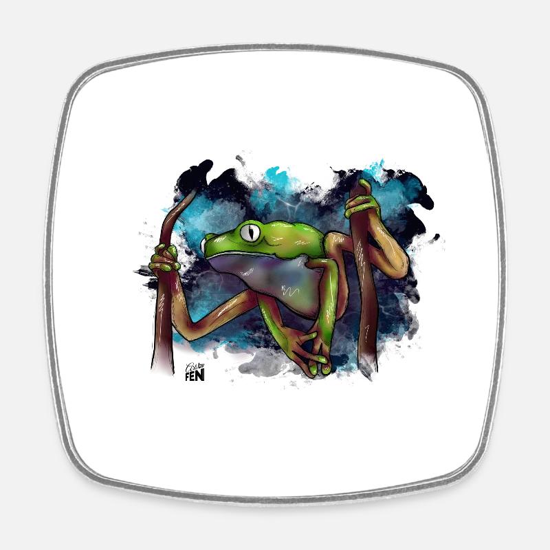 Frog Split - Square fridge magnet - white