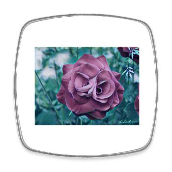 Rose - Viereckiger Kühlschrankmagnet - Weiß - Vorne