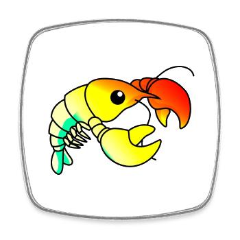 Homard Comic Animal - Magnet carré - blanc - Devant