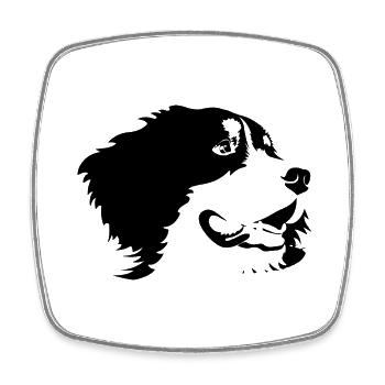 Dog Hund - Viereckiger Kühlschrankmagnet - Weiß - Vorne