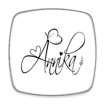 Annika Name Vorname Mädchen Kalligrafie Dekor - Viereckiger Kühlschrankmagnet - Weiß - Vorne