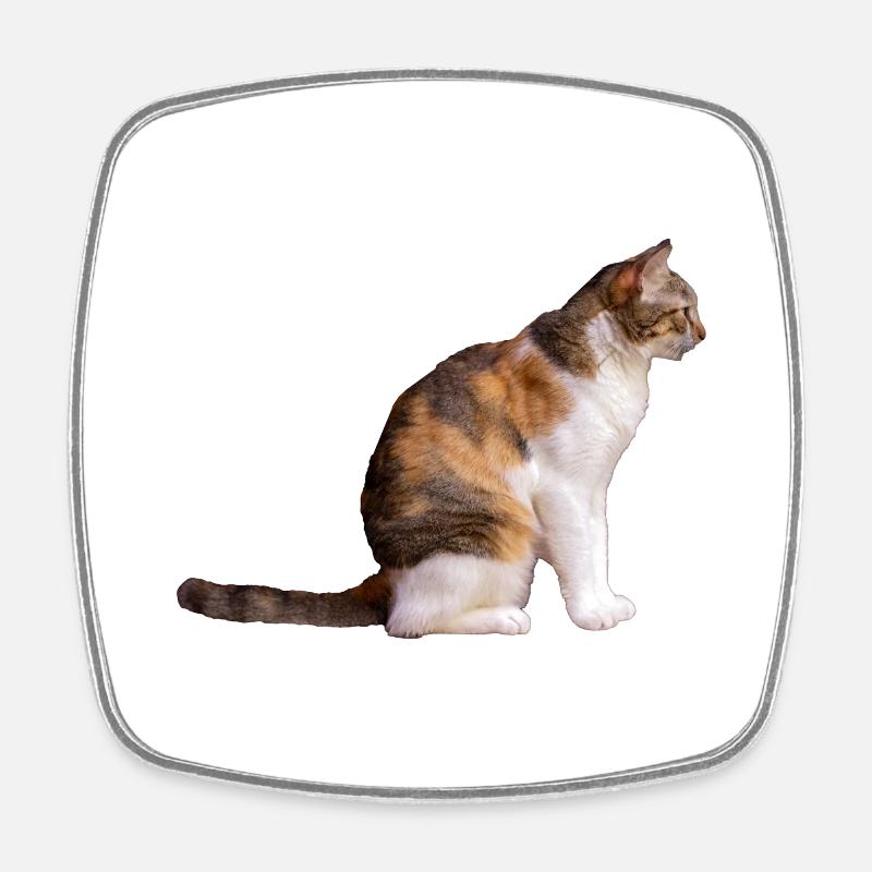 la chatte - Firkantet køleskabsmagnet - hvid