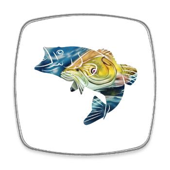 Pêche Pêche Pêcheurs Pêche Hameçons - Magnet carré - blanc - Devant