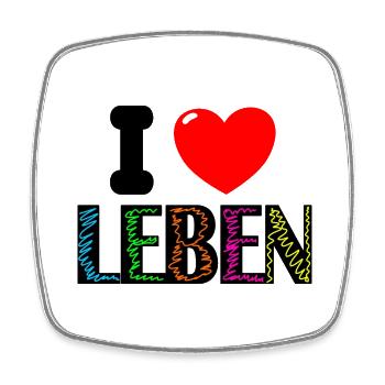 I ❤ Leben - Viereckiger Kühlschrankmagnet - Weiß - Vorne