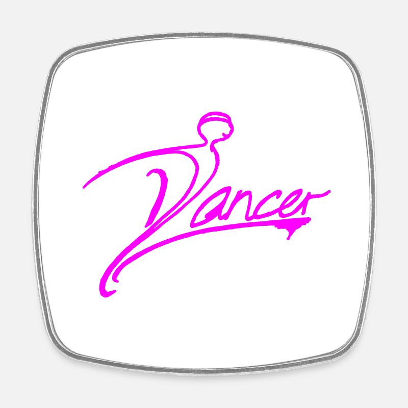 DANCER LOGO - Square fridge magnet - white