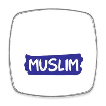 100% Muslim - Muslims - Islam - Square fridge magnet - white - Front