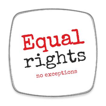 Equal rights, no exceptions - Square fridge magnet - white - Front