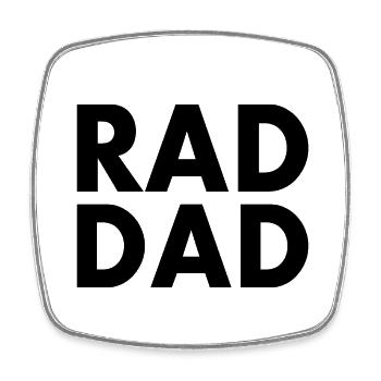 Rad dad - Viereckiger Kühlschrankmagnet - Weiß - Vorne