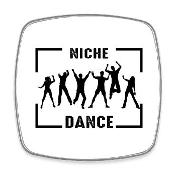 Dancing Dance Music - Viereckiger Kühlschrankmagnet - Weiß - Vorne