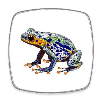 Pfeilgiftfrosch mit schöner Warnfarbe als Lurch - Viereckiger Kühlschrankmagnet - Weiß - Vorne
