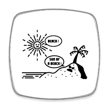 BEACH ! SUN OF A BEACH !(plage, été, vacances)flex - Magnet carré - blanc - Devant